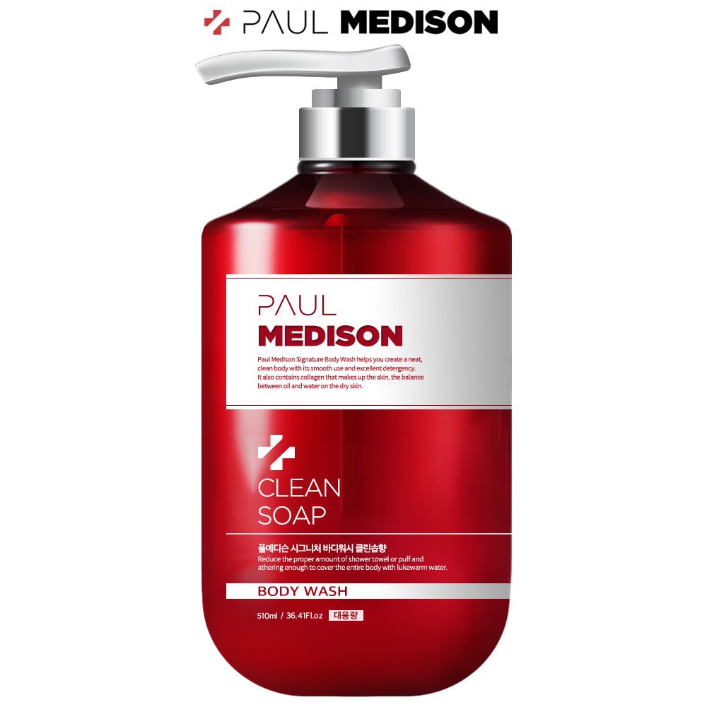 [Paul Medison] Signature Body Wash _ Clean Soap Scent _ 1077ml /36.4Fl.oz _ Paraben Free, PH balanced, Moisturizing, Dry skin _ Made in Korea